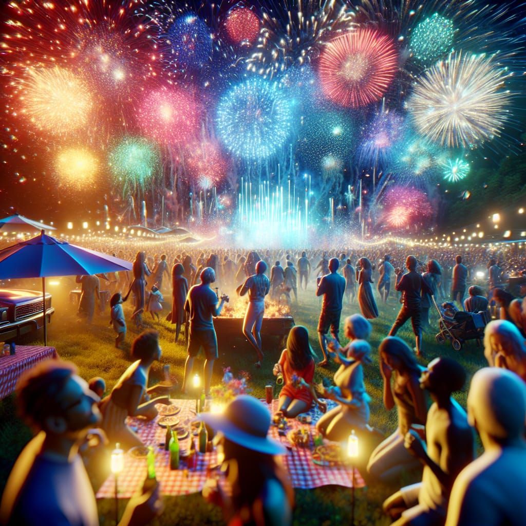 Fireworks in the night sky on the 4th of July  by @PrimeCyIT