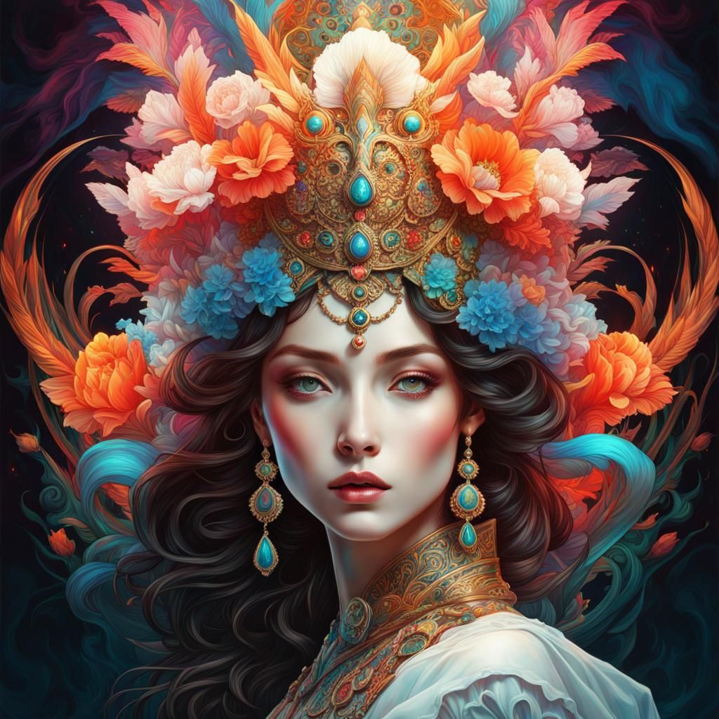Flower Queen - AI Generated Artwork - NightCafe Creator