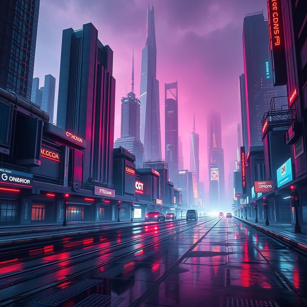 Cyberpunk Cityscape at Night