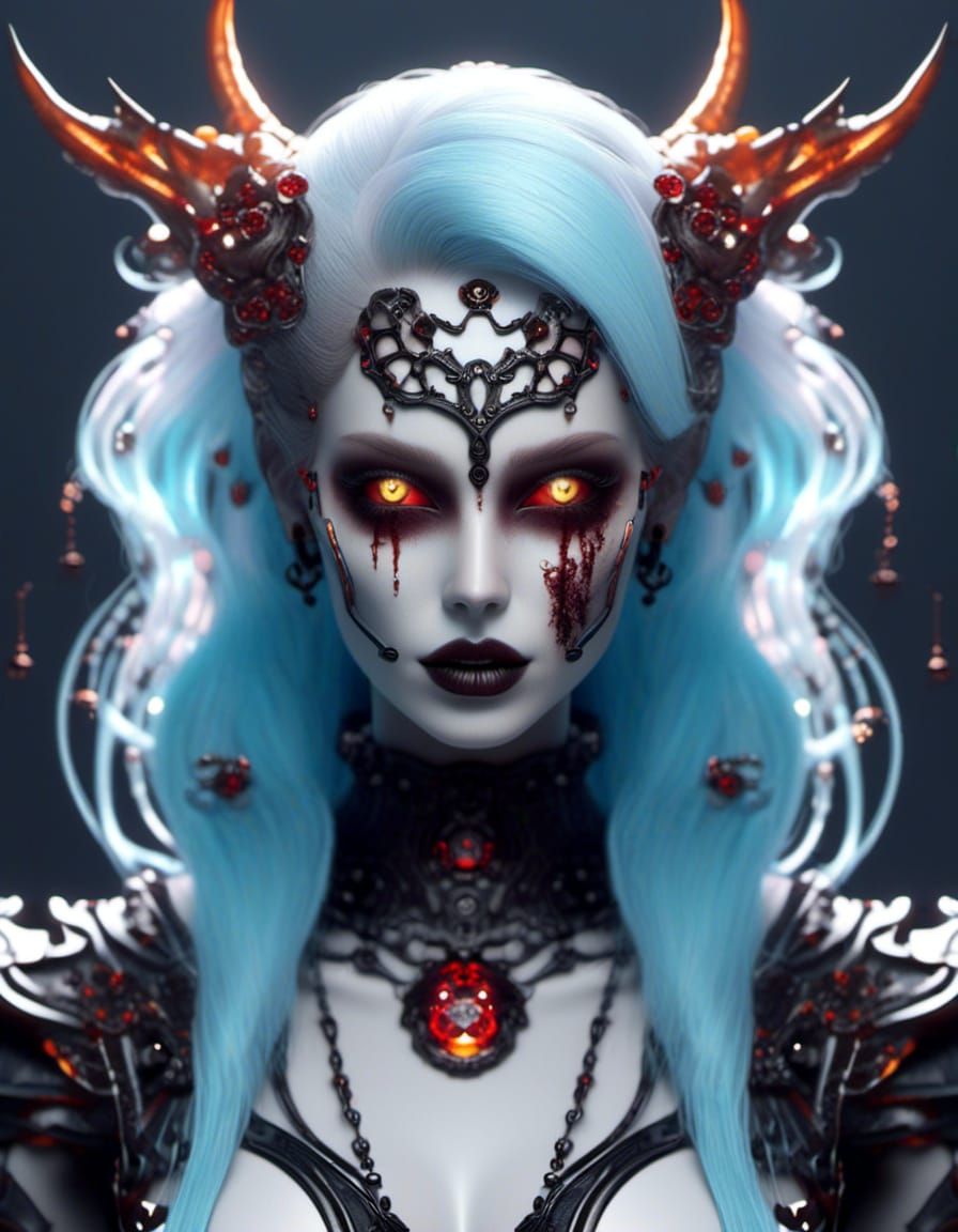 Kitsune Zombiecore. <rotting, skeletal undead> goth female z...