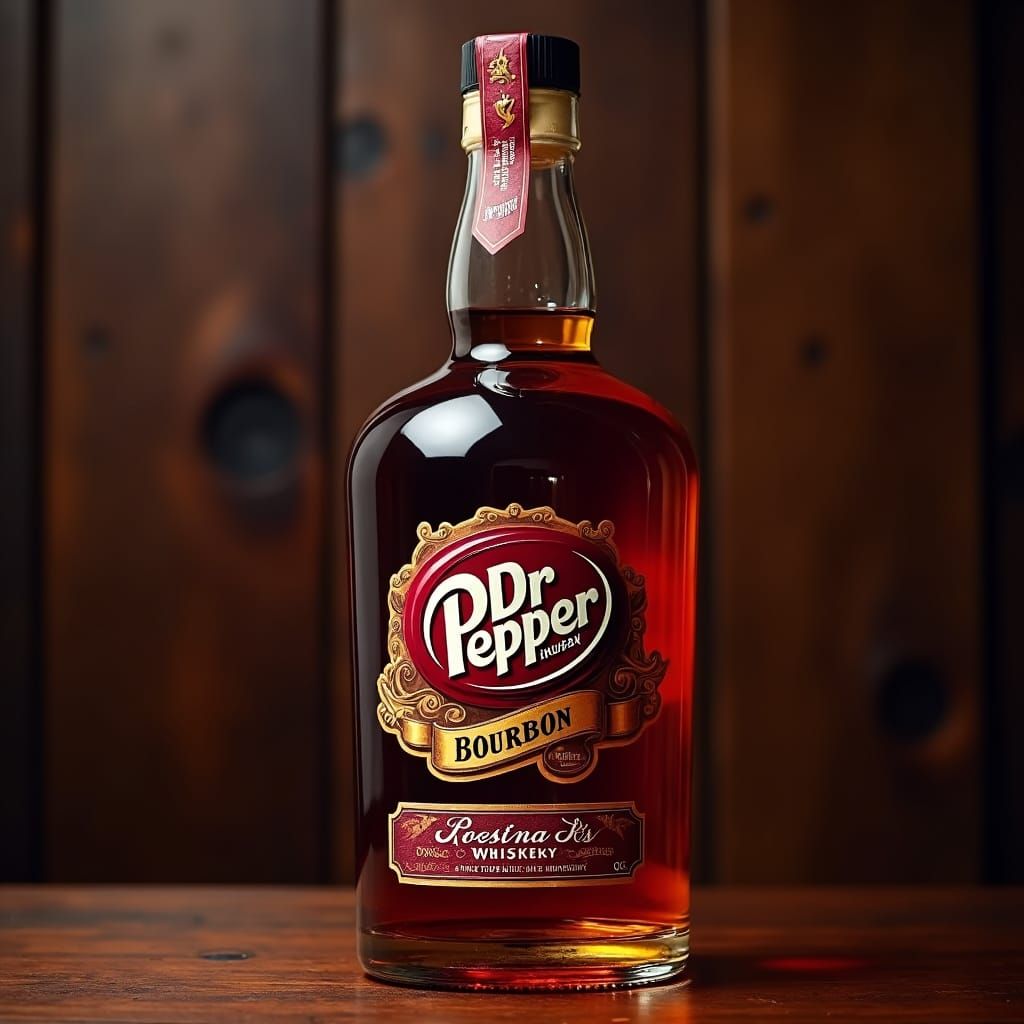 A bottle of Dr. Pepper bourbon whiskey