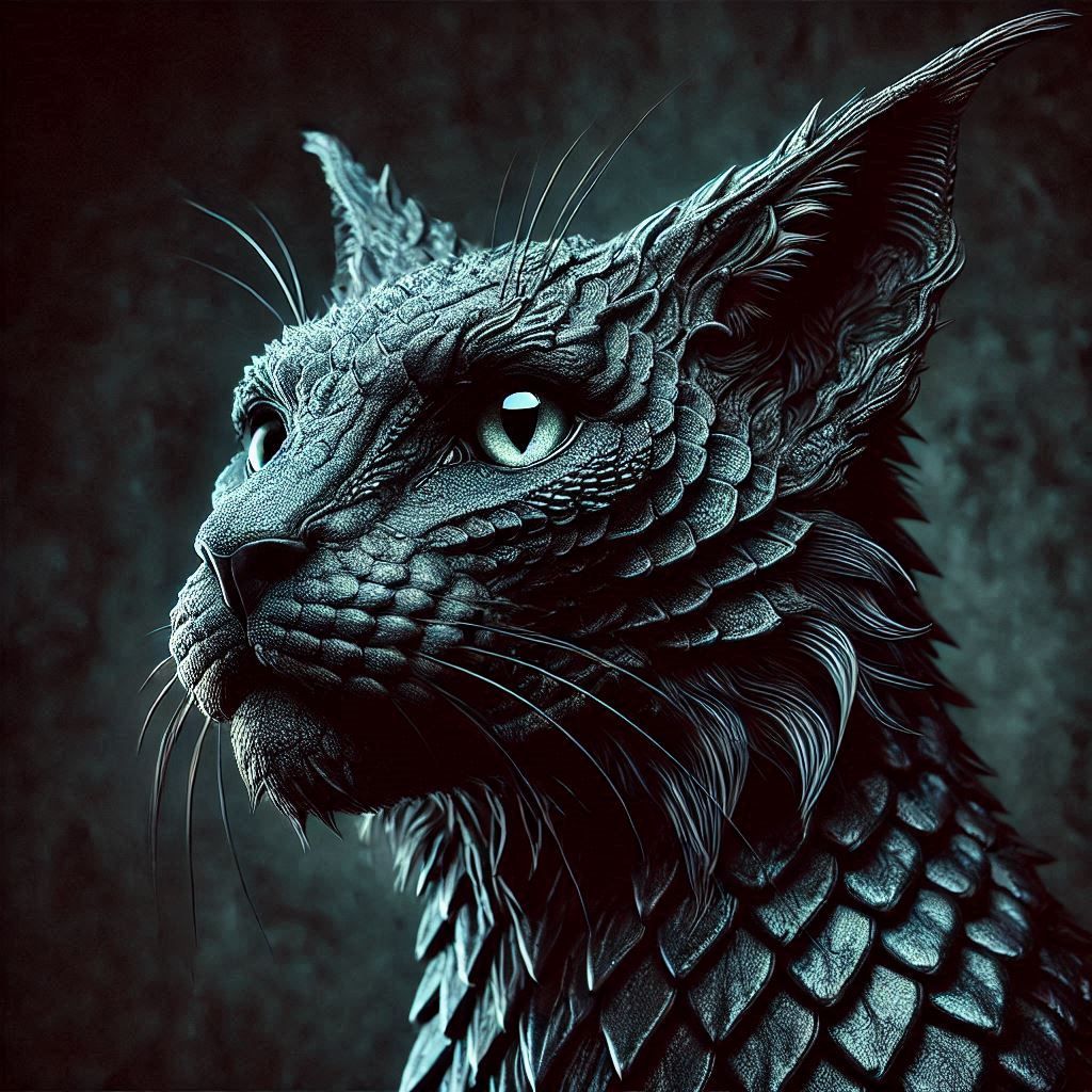 Cat with scales  by @Harmonie