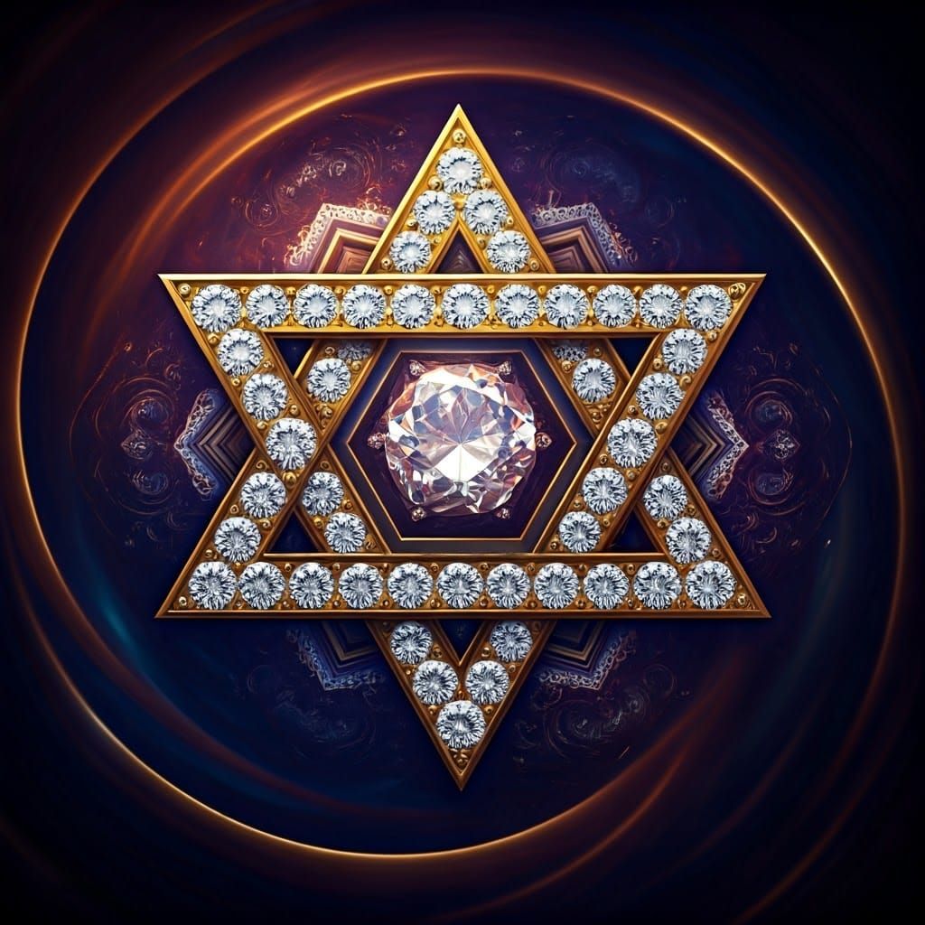 Diamond Star of David in Detailed Fantasy Art