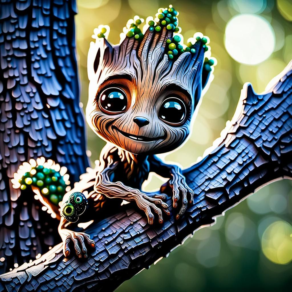 Groot with googly-eyes - AI Generated Artwork - NightCafe Creator