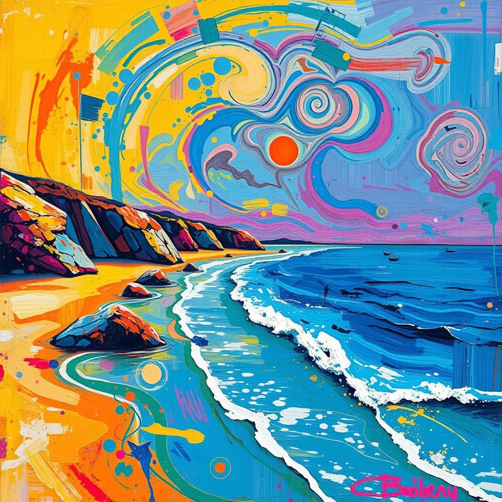 Vibrant beach-scape 