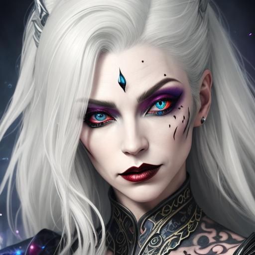 woman fantasy portrait tatooed vampire magician fantasy demo...