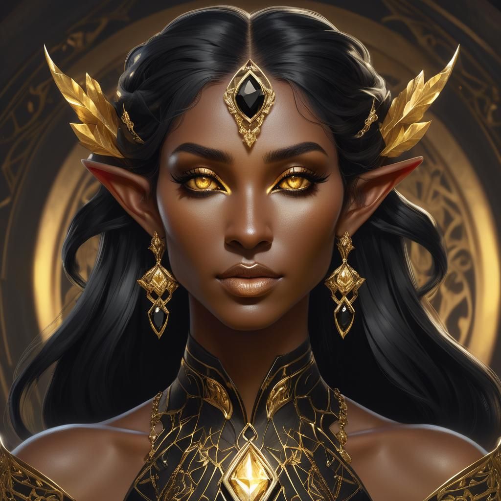 Black & Gold Elf 4 - AI Generated Artwork - NightCafe Creator