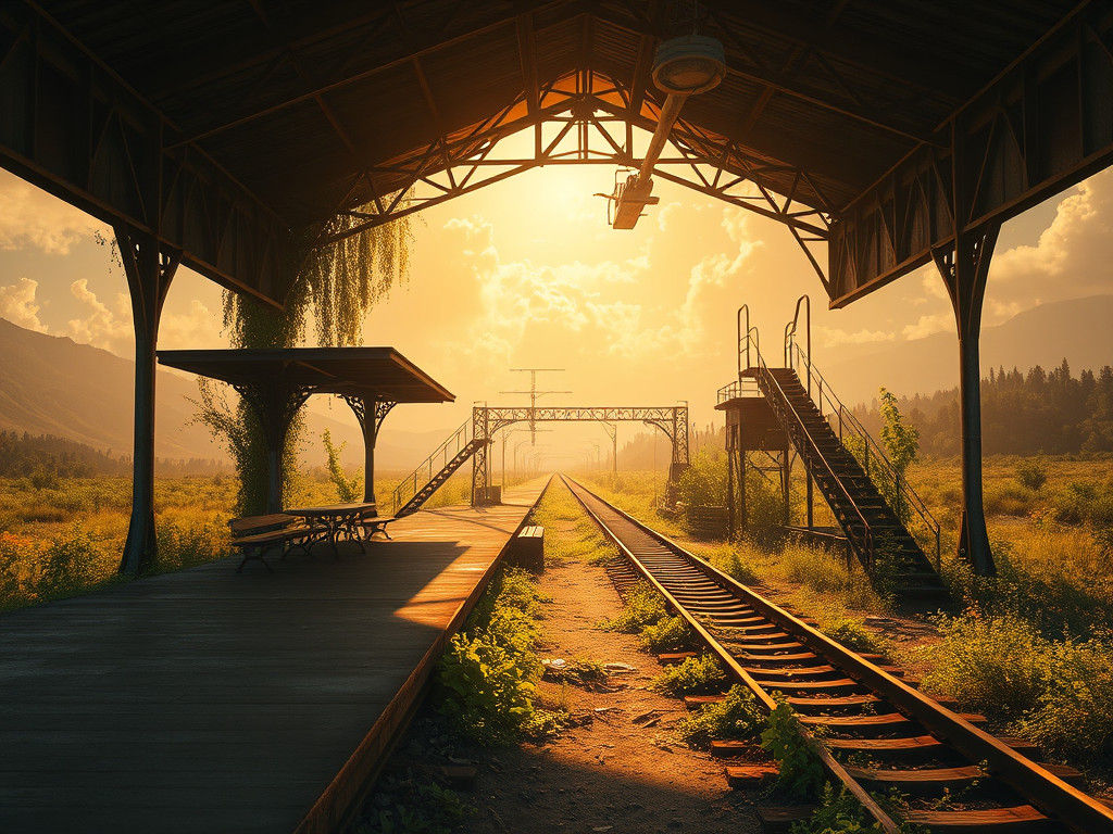 A ghostly abandoned train station  by @Jeeeez