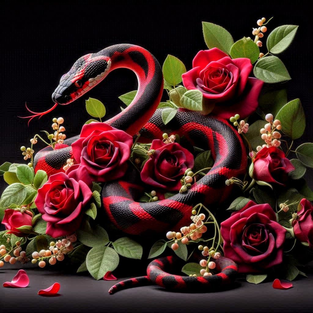 Honeysuckle and Black Rose