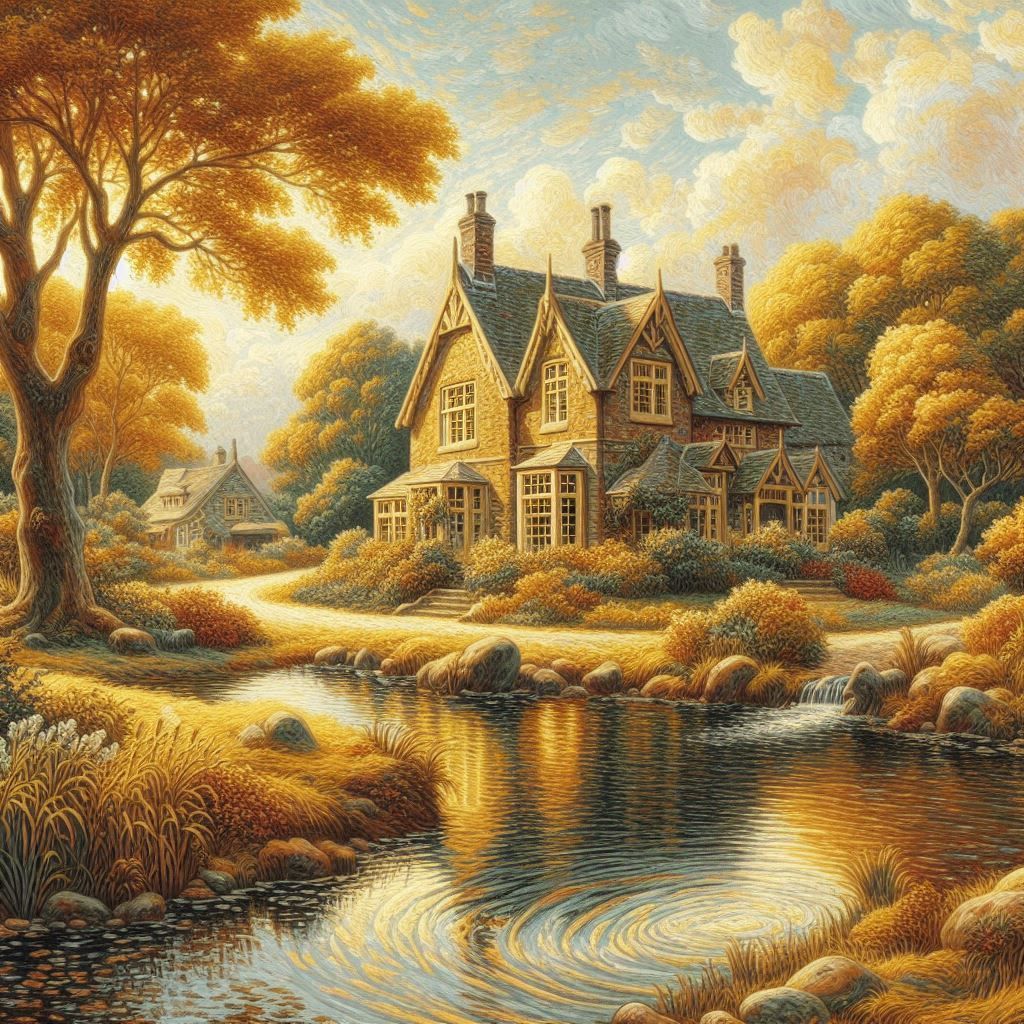 a house near a pond