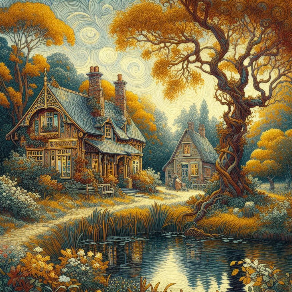 a house near a pond