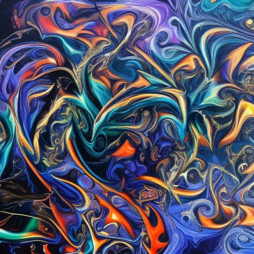ABS Fractal, Surrealist, Abstract, Calligraphy, Psychedelic,...