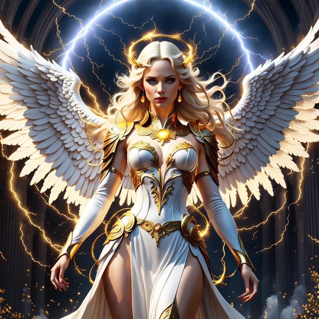 Lightning Angel. - AI Generated Artwork - NightCafe Creator