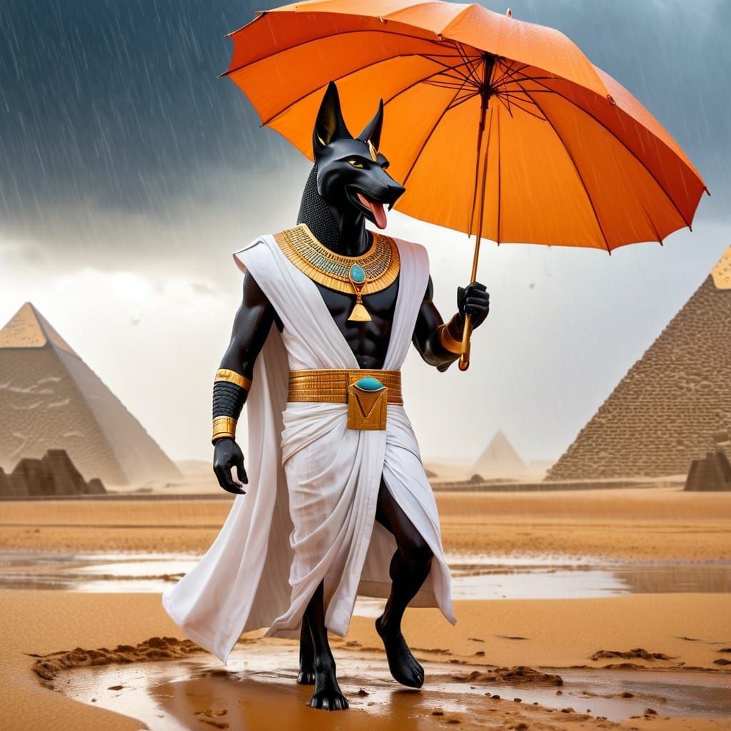 ☂️Anubis sous la Pluie... Quand les Dieux Égyptiens s'Adaptent à la Météo ☂️