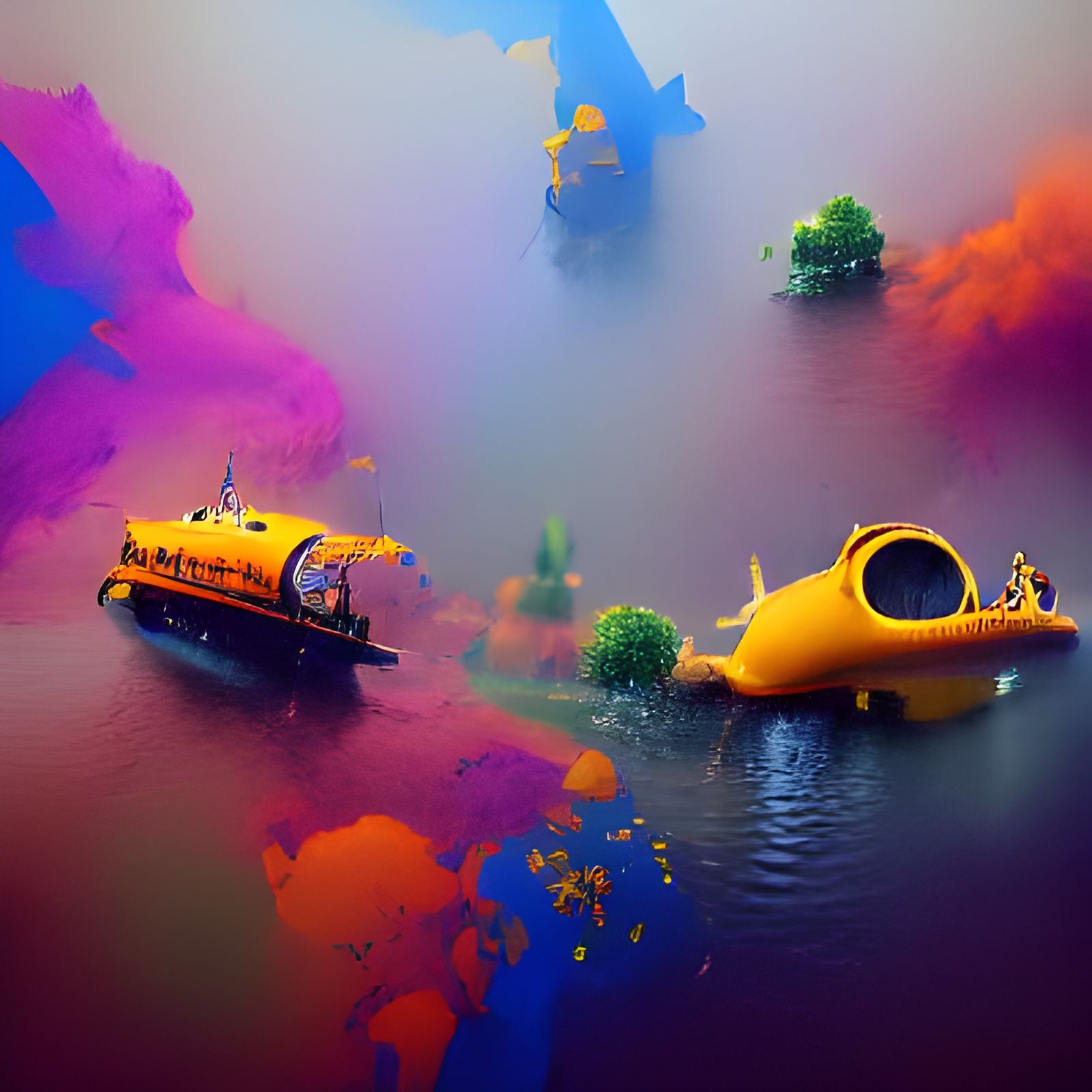 Yellow Submarines AI Generated Artwork NightCafe Creator