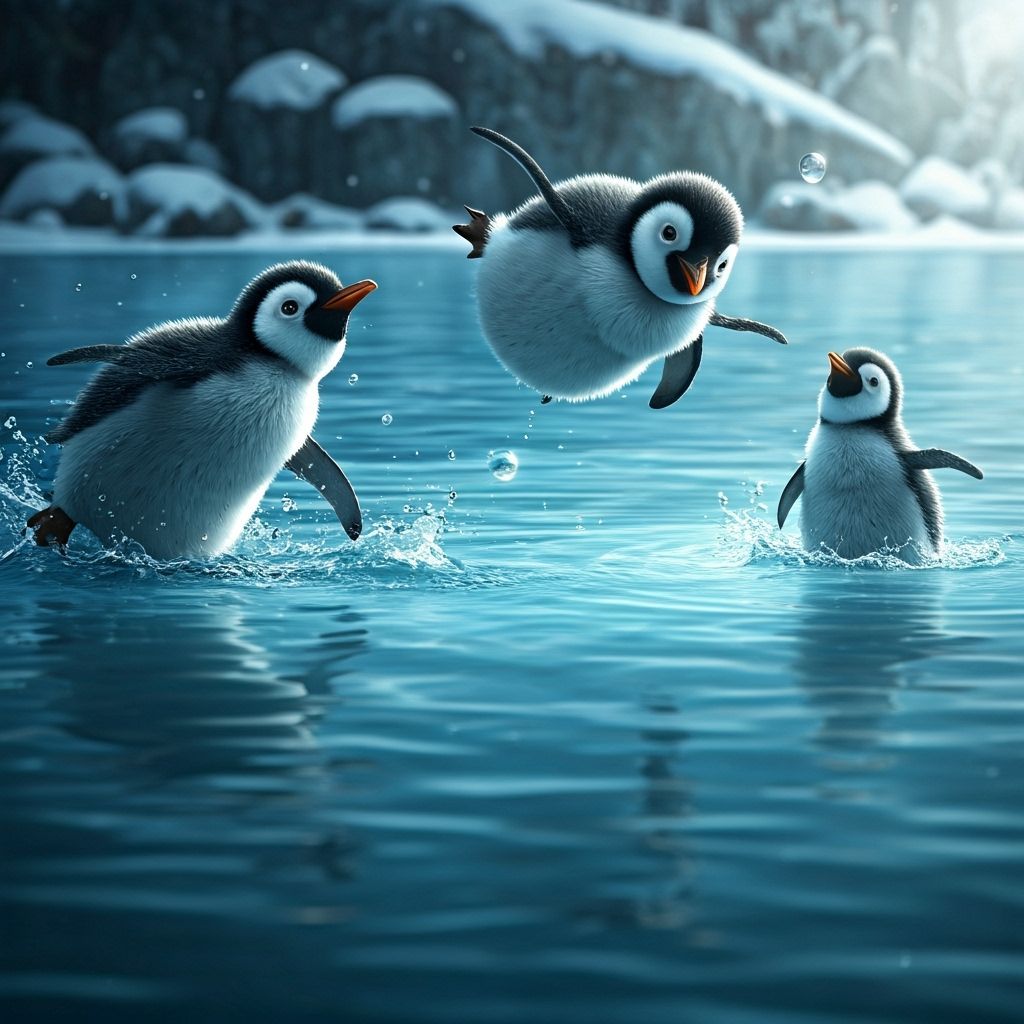 Realistic 3D Penguins Play in a Pool