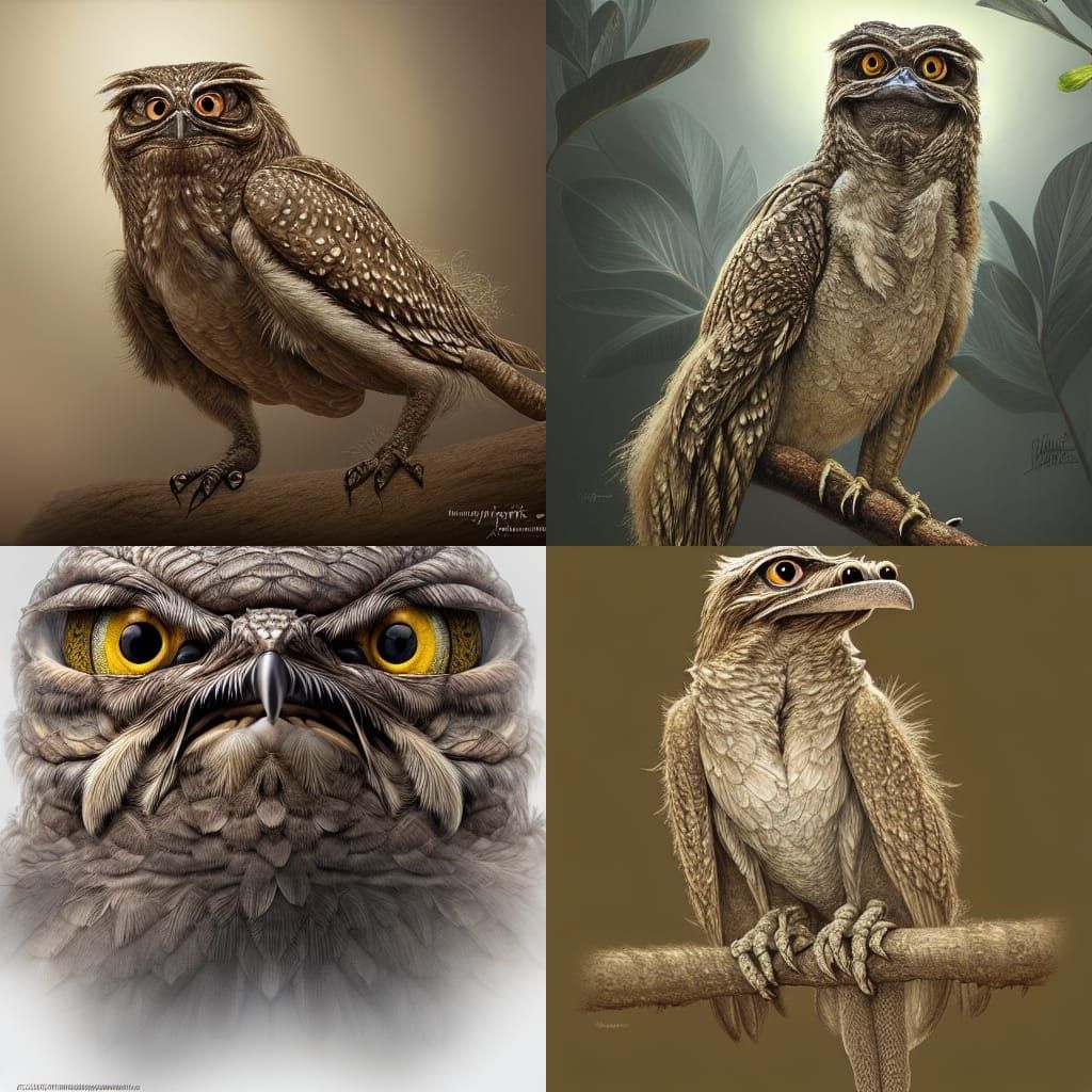 Great Potoo “Ghost Bird” - AI Generated Artwork - NightCafe Creator