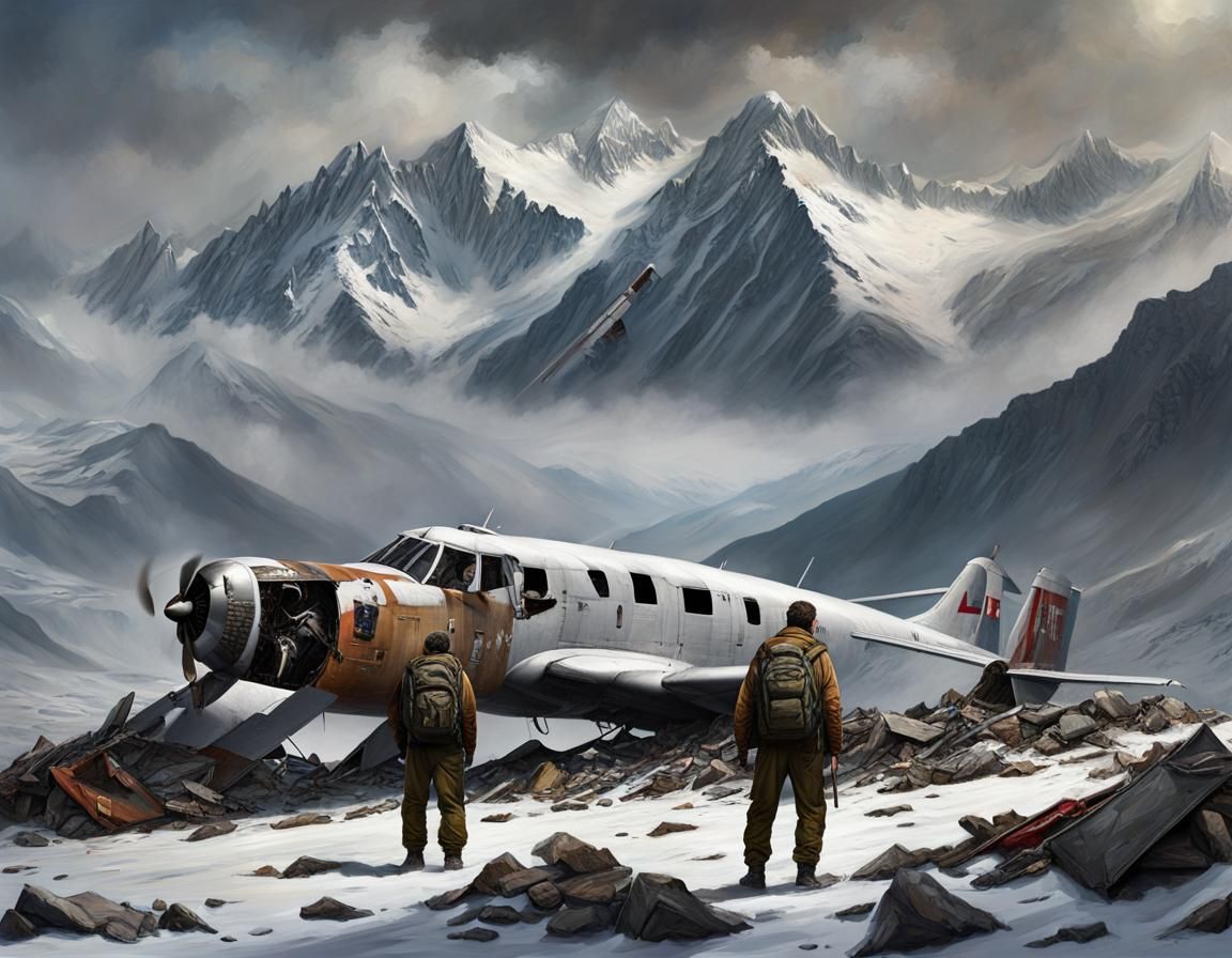 Snowy mountain wasteland