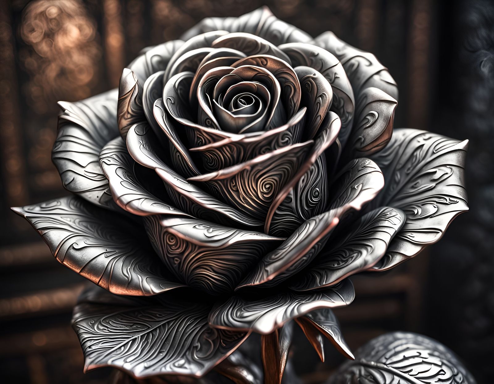 The Damascus Steel Rose  by @Schmooz