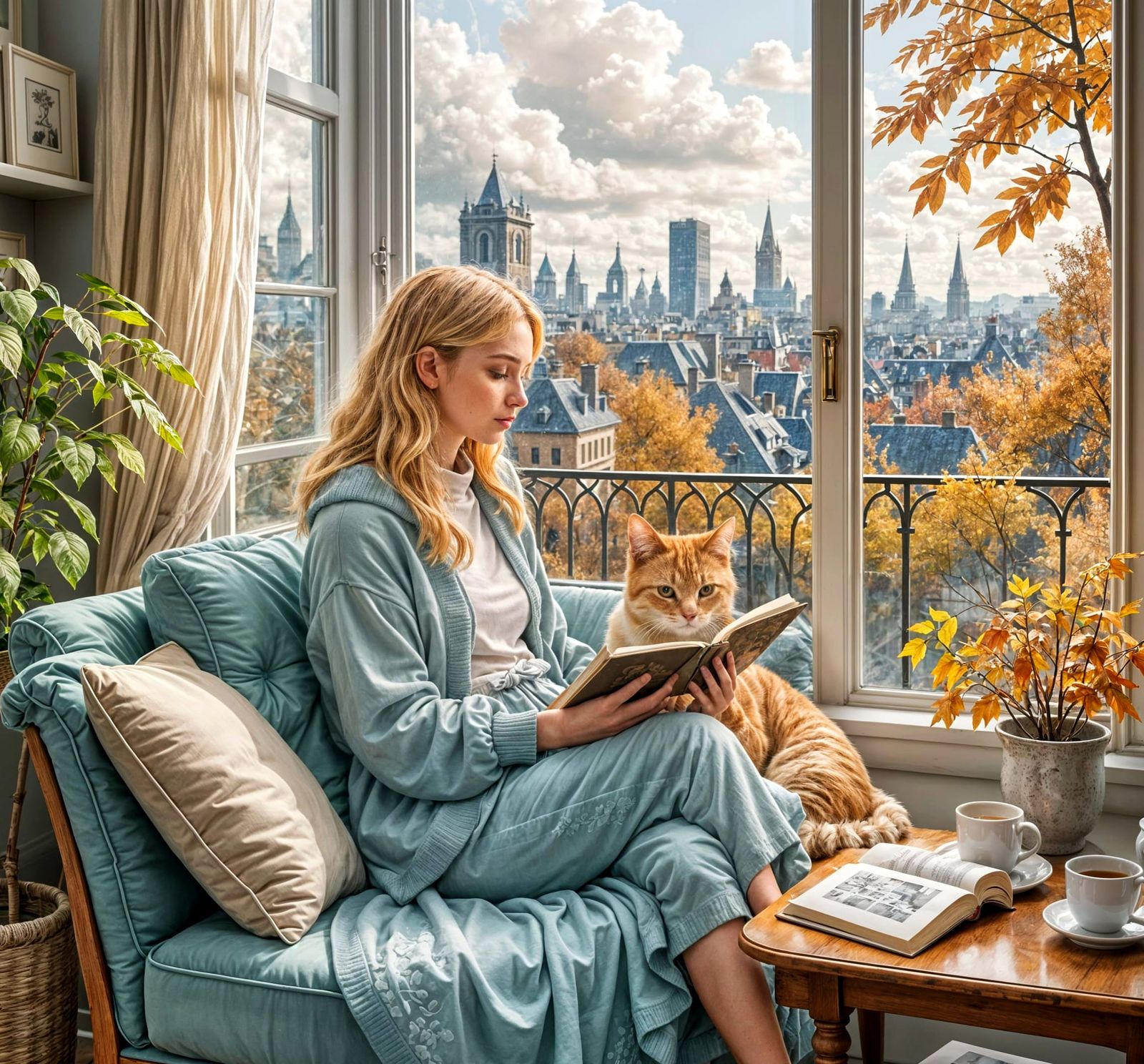 Cozy Autumn Reading or "don't turn the page, I haven't finished reading yet..."  by @Marina