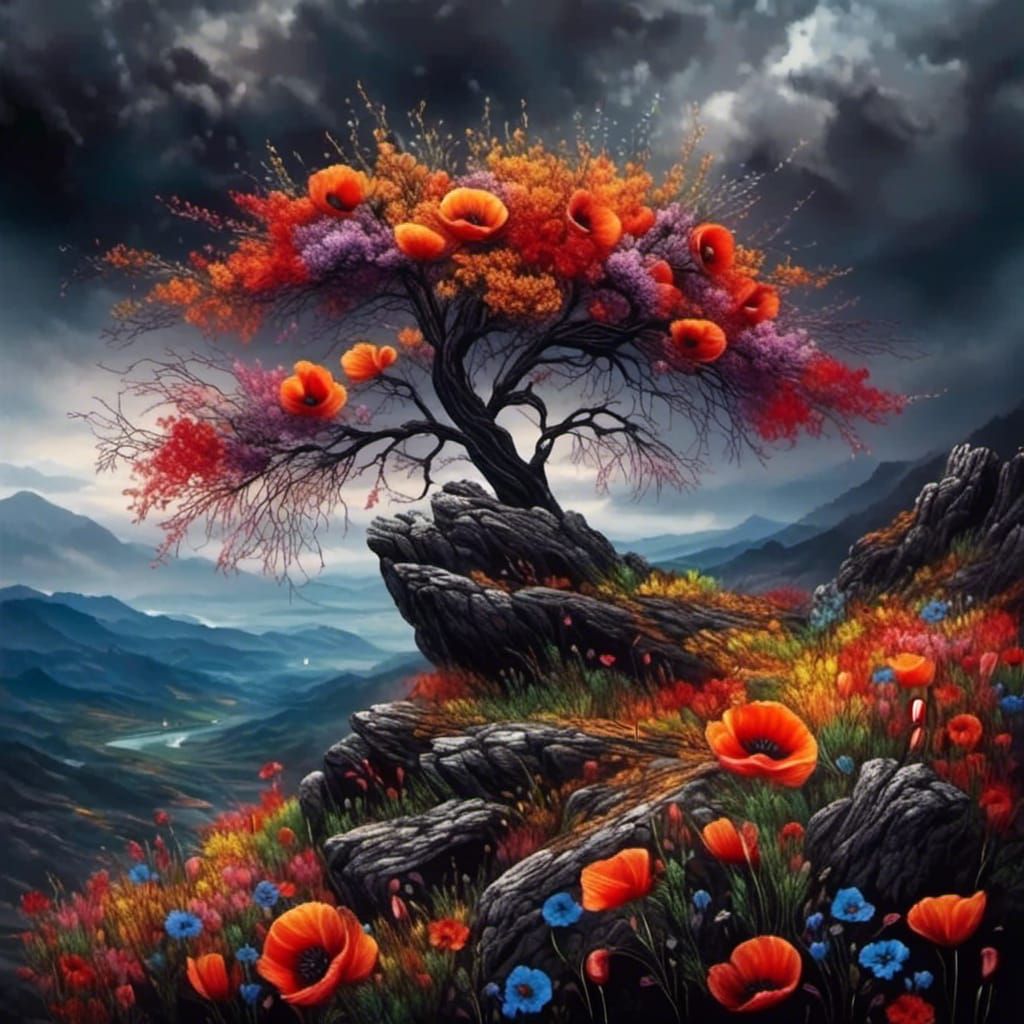 Fantasy poppy tree  by @Intensity Alexander