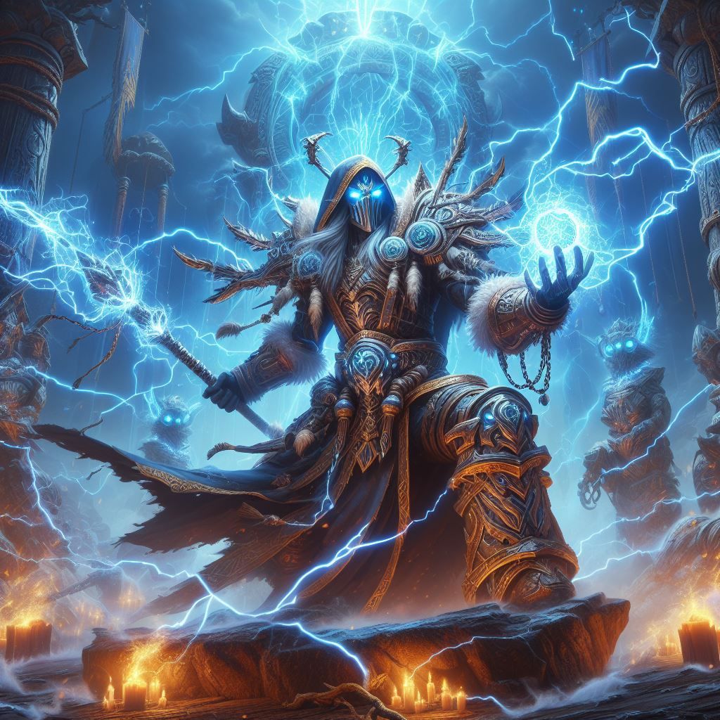 Elemental Shaman Lightning AI Generated Artwork NightCafe Creator