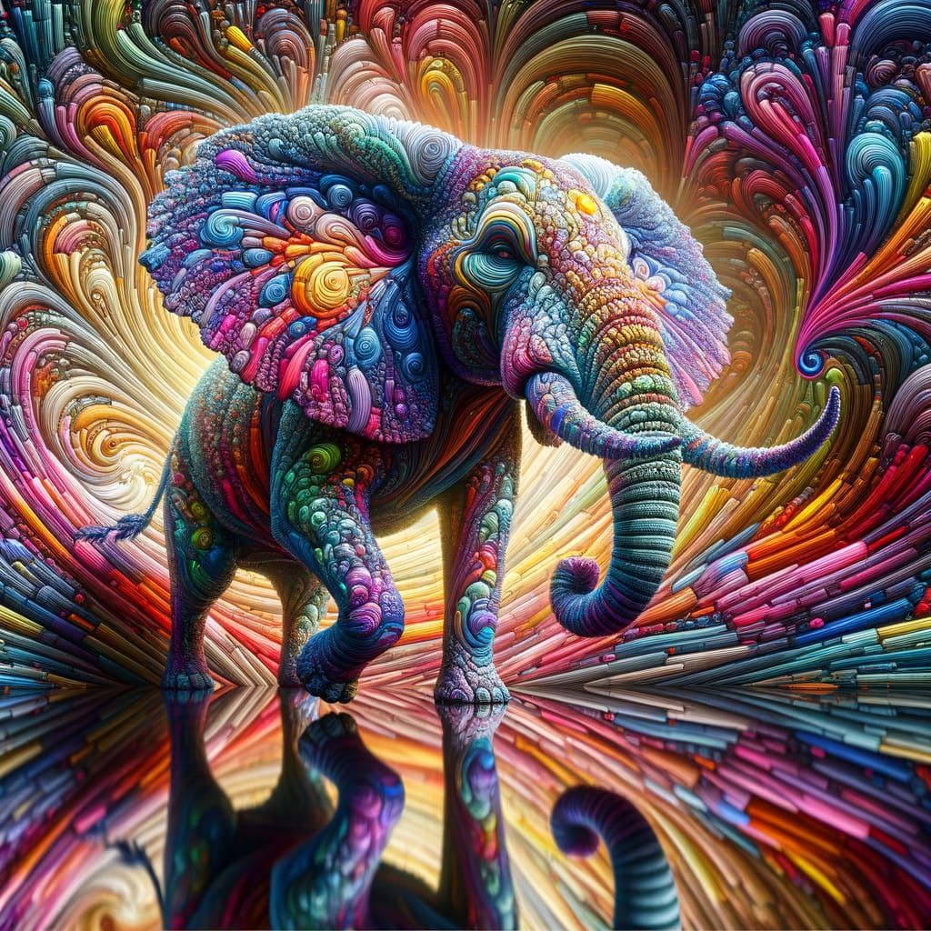 Kaleidoscopic Elephant   by @JokeStirrer