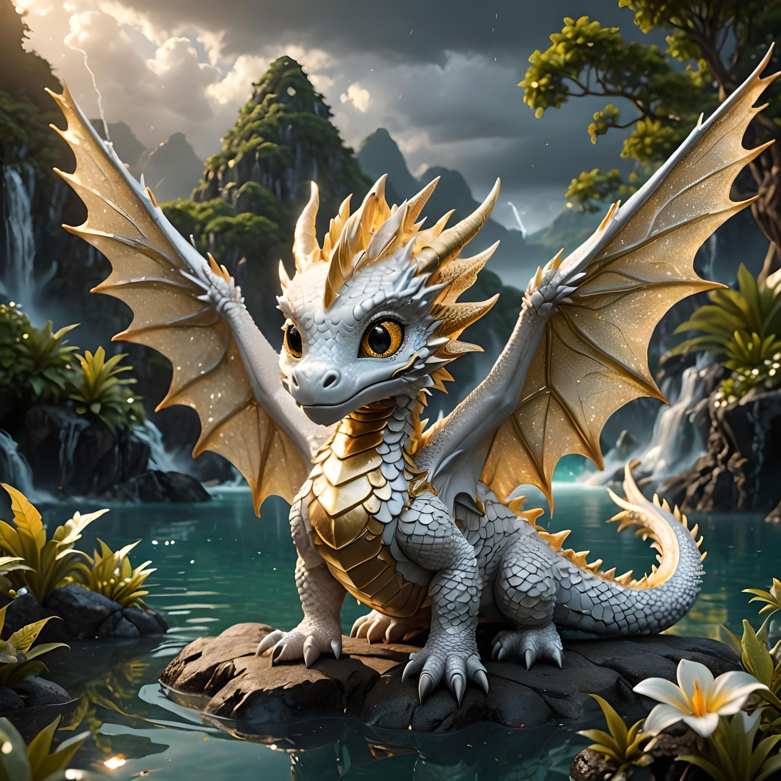 Dragon living in a lagoon  by @Dragon Queen