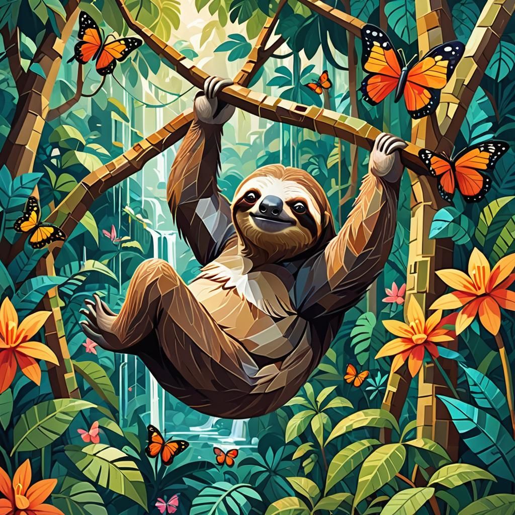 Sloth #1 in a tropical rainforest