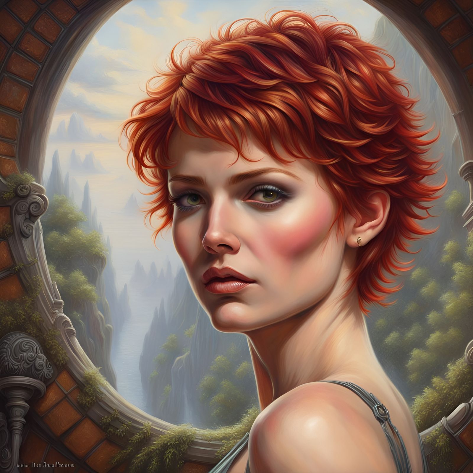 Attractive Redhead Woman with Short Hair - AI Generated Artwork - NightCafe  Creator