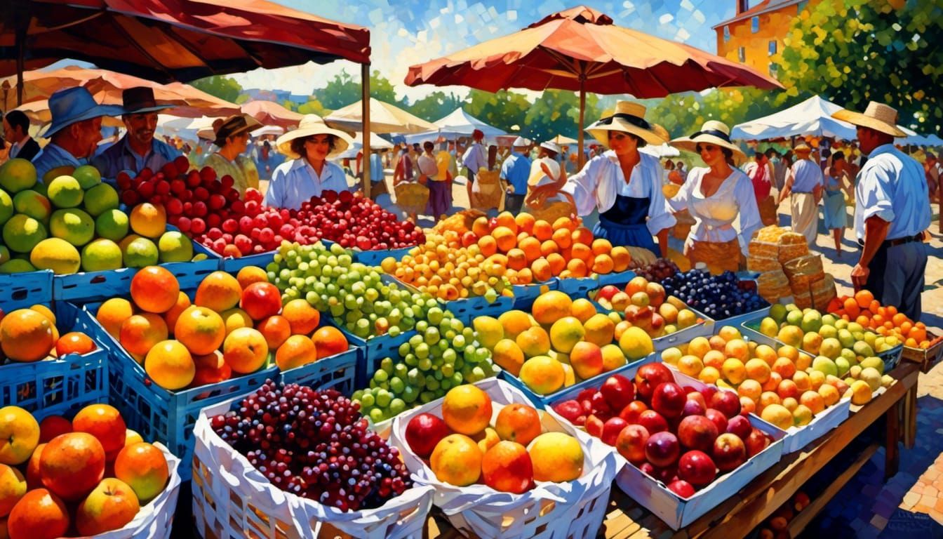 Farmers market - AI Generated Artwork - NightCafe Creator