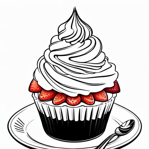 Strawberry Cheesecake, coloring_book line art, colouring in ...