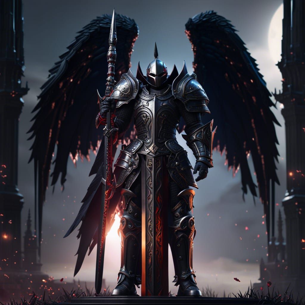 Evolution Gothic Winged Knight - AI Generated Artwork - NightCafe Creator