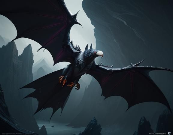 a flying arctic bat with talons - AI Generated Artwork - NightCafe Creator