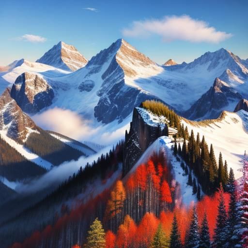 Hyperrealistic Mountain and Valley Landscape