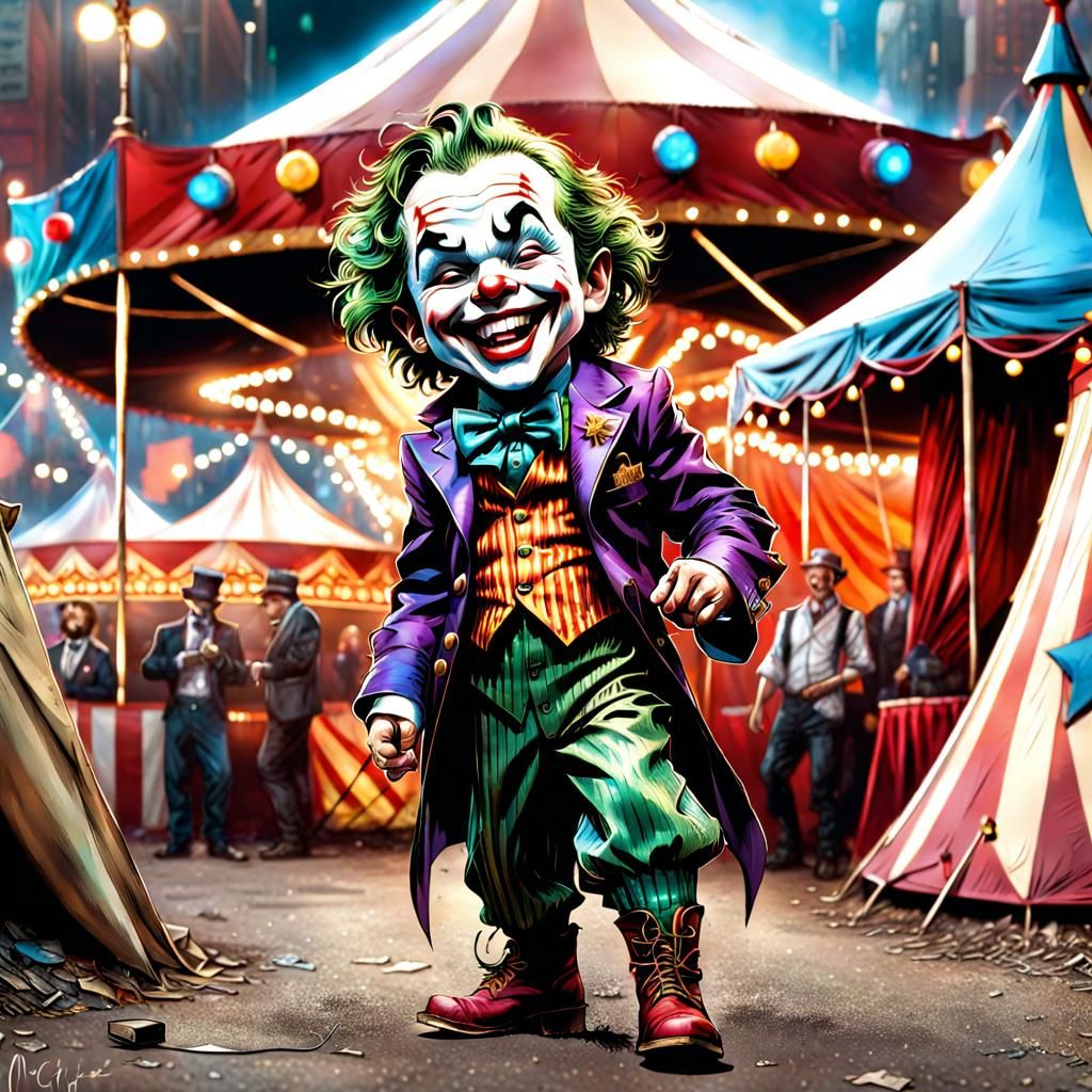 Chibi Joker as a circus comedian - AI Generated Artwork - NightCafe Creator