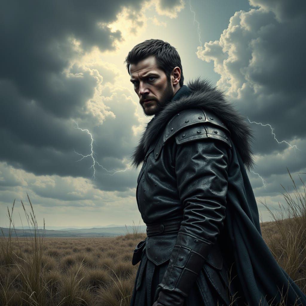 Brooding Macbeth in Stormy Scottish Armor - Epic Fantasy