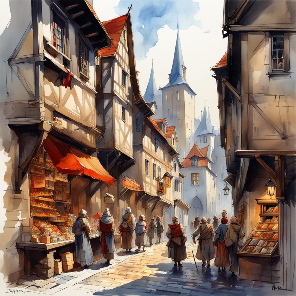 A medieval city street