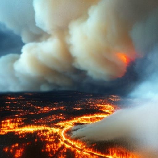 a rainstorm over a wildfire 2.0