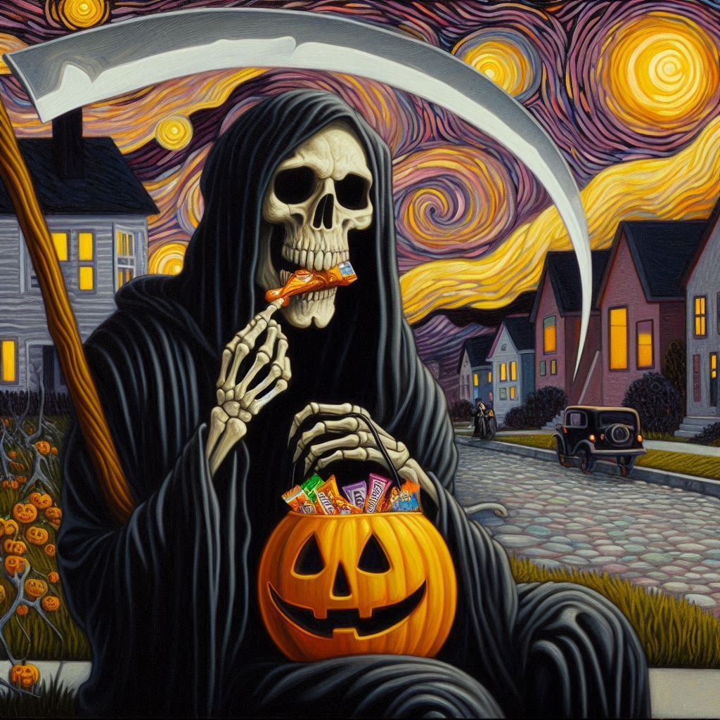 The Grim Reaper Enjoying a Butterfinger
