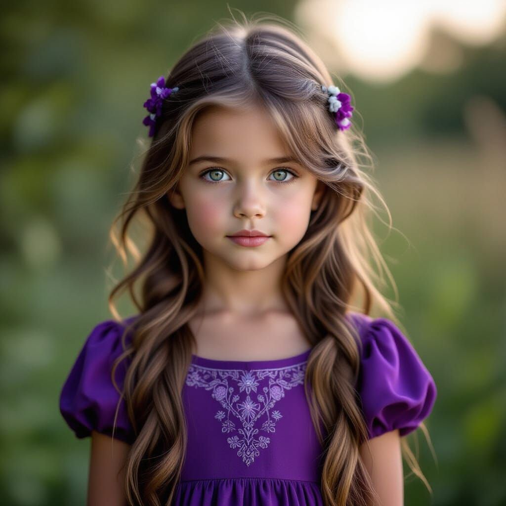 Girl with Long Hair in Hyperrealistic Style