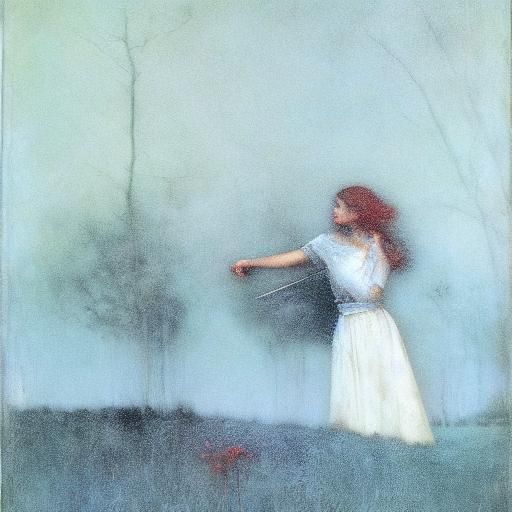 Darkcore Woman in Bromoil Print Style