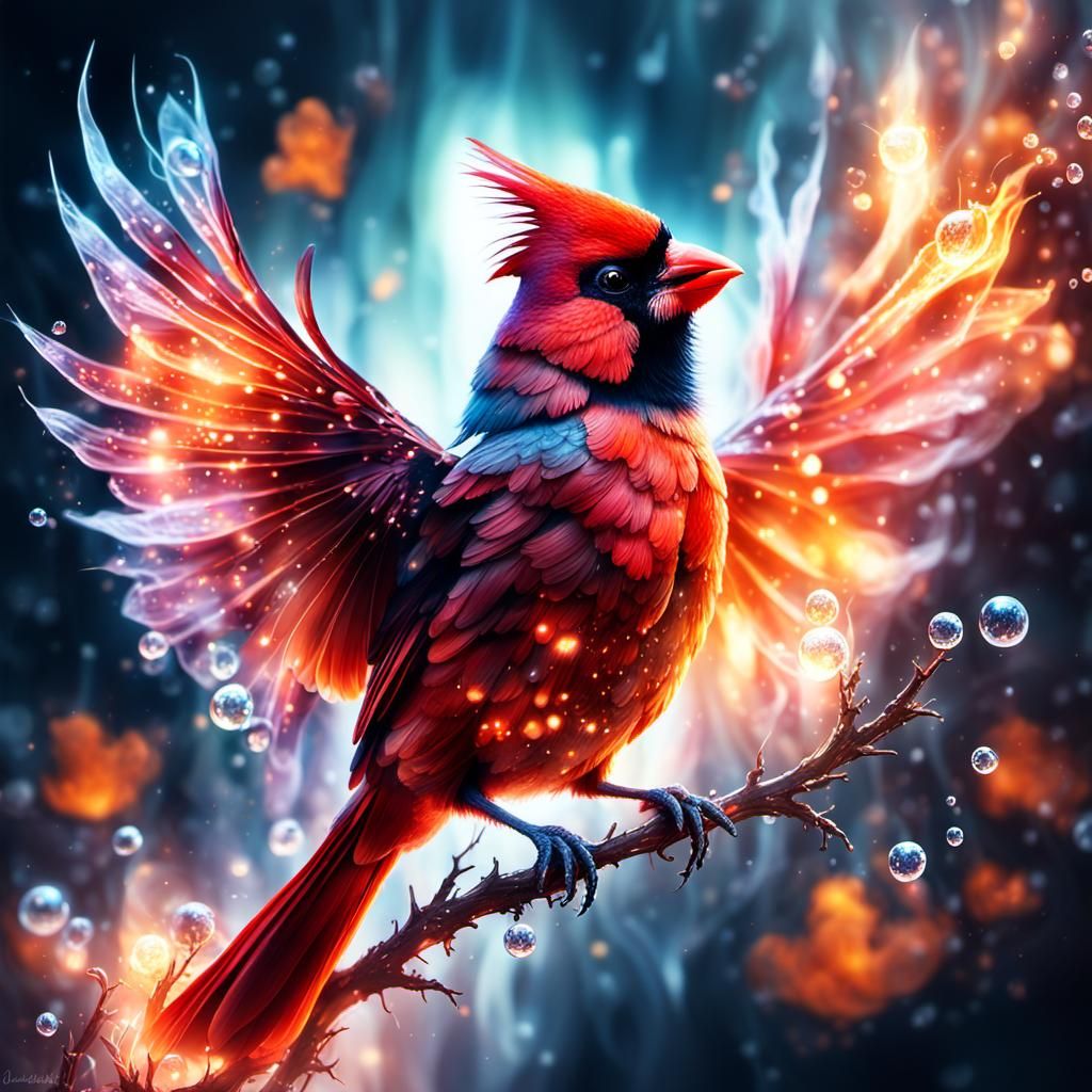 Burning Red Cardinal