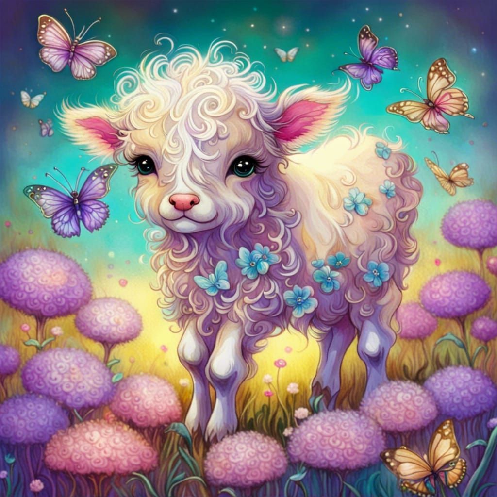 baby strawberry cow (evolved) - AI Generated Artwork - NightCafe
