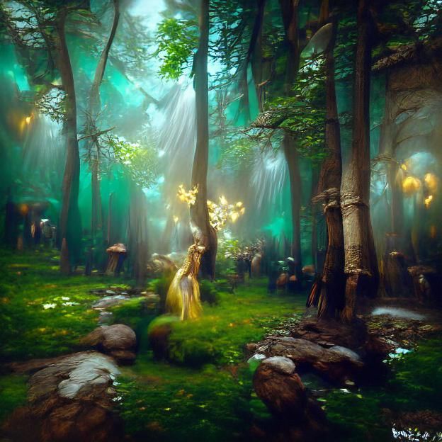 Mysterious beautiful fairy elven forest beautifully lit Albert Bierstadt  (25) [8K 3D 8k resolution deviantart DSLR Flickr matte painting trending on  Artstation Unreal Engine VRay] - AI Generated Artwork - NightCafe Creator