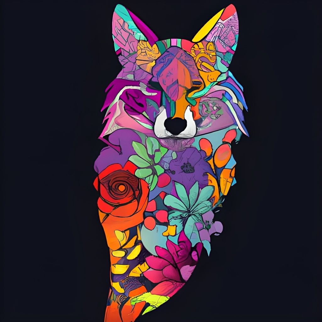 Floral Wolf  by @Raynor Jackson