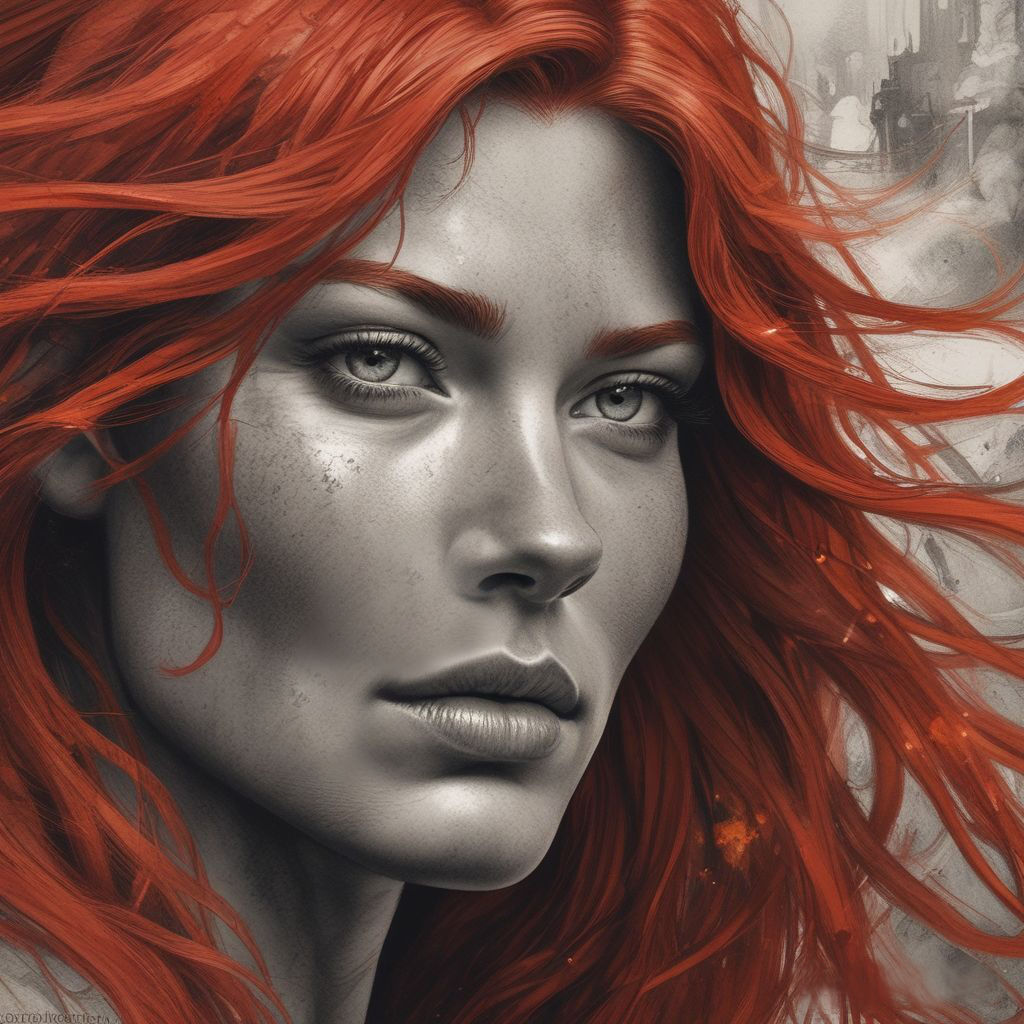 Charcoal and Ink fiery red 2