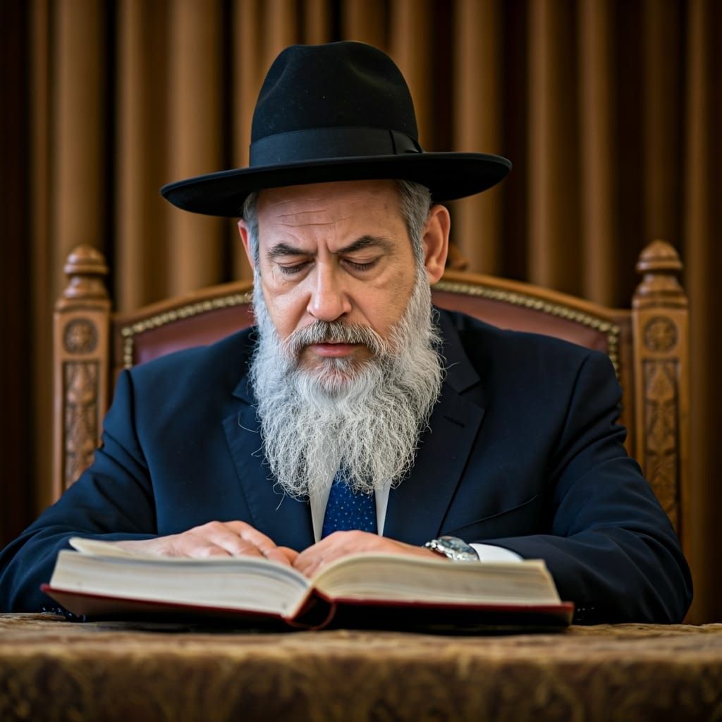 Benjamin Netanyahu Praying with Tallit: Professional Photogr...