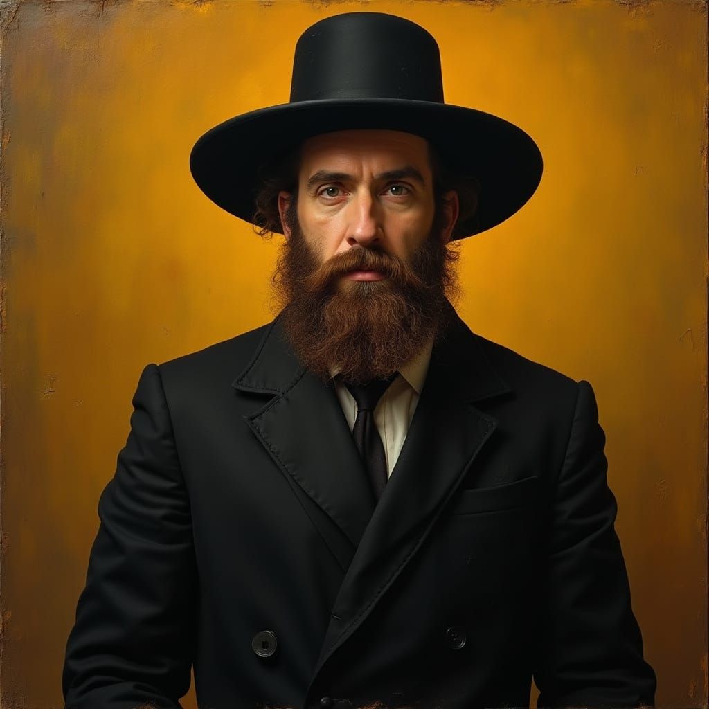 Bearded Jewish Man in Rembrandt Style