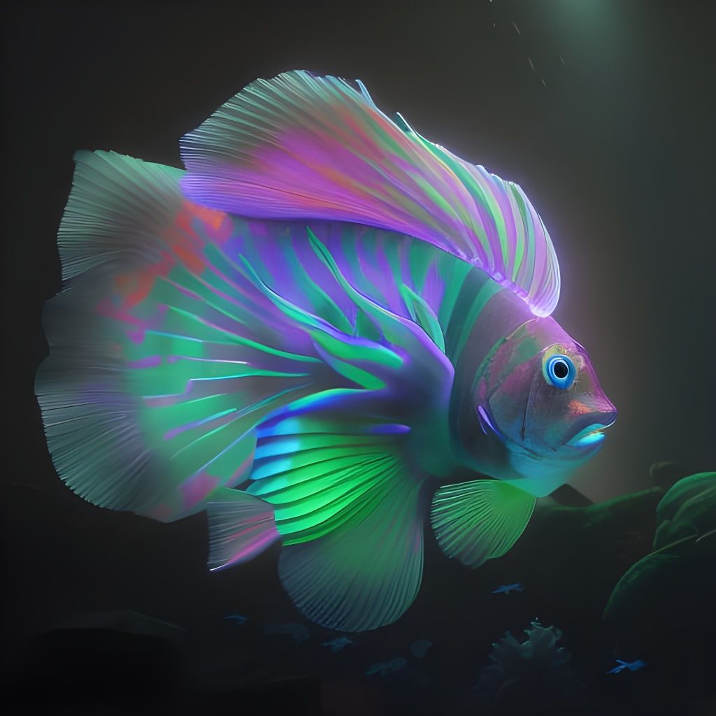 neon fantastic weird fish  by @Vaclava